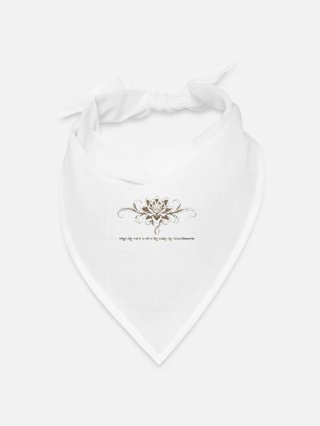 Lotus Blume - Bandana Dreieckstuch - Weiß