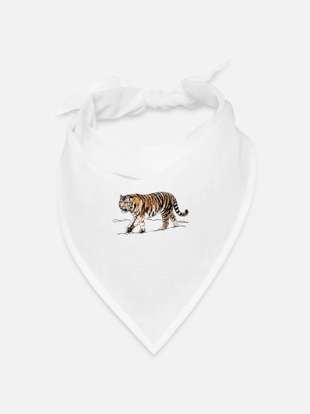 Tiger - Bandana Dreieckstuch - Weiß