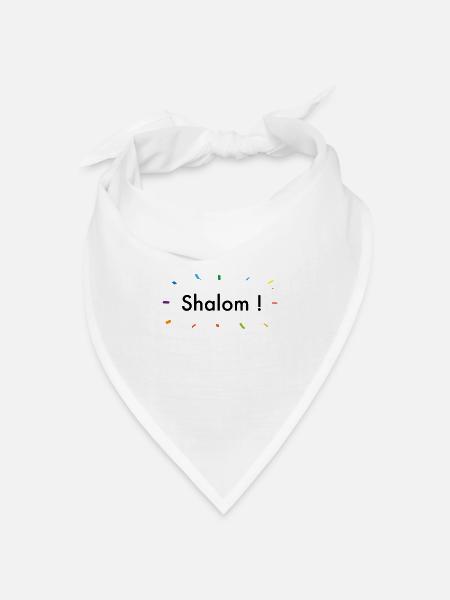 shalom! - Bandana Dreieckstuch - Weiß