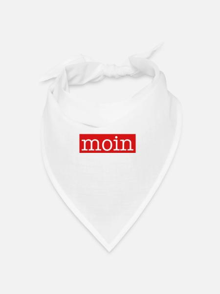Cooles Moin Norddeutscher Gruß rund um Hamburg - Bandana Dreieckstuch - Weiß