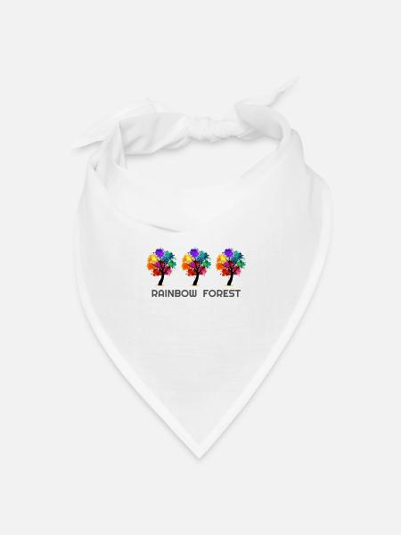 Baum, Baum der Regenbögen, Baum-T-Shirts, Baum Hoodie - Bandana Dreieckstuch - Weiß