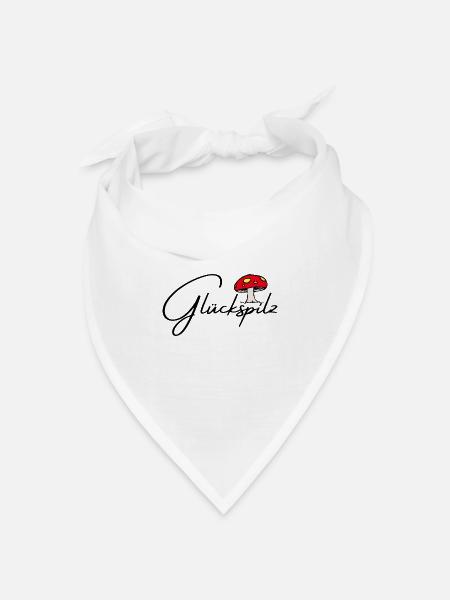 Glückspilz - Bandana Dreieckstuch - Weiß