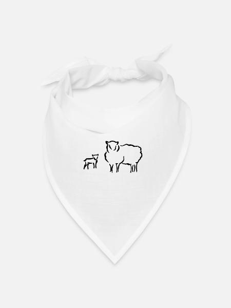Schafzucht Lamm lustig Geschenkidee Familie Schafe - Bandana Dreieckstuch - Weiß
