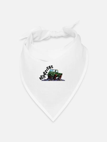 Bergziege - Unimog - Offroad - Oldtimer - Bandana Dreieckstuch - Weiß