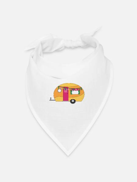 Wohnwagen Camping Lustiges - Bandana Dreieckstuch - Weiß
