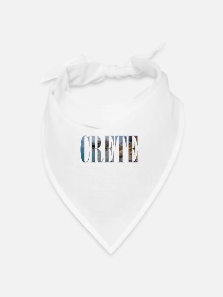 Kreta Urlaub mit Strand Griechenland - Bandana Dreieckstuch - Weiß