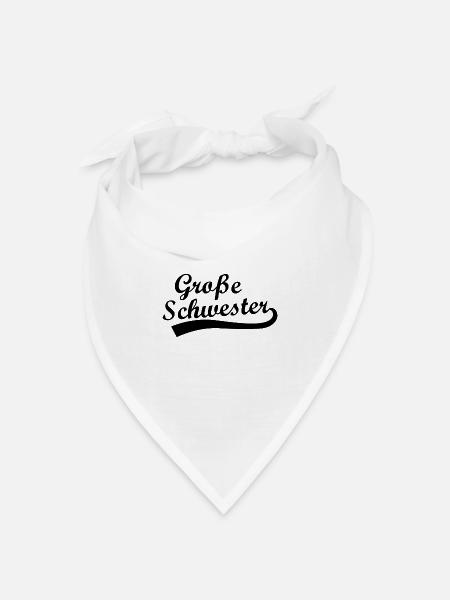 Große Schwester - Bandana Dreieckstuch - Weiß