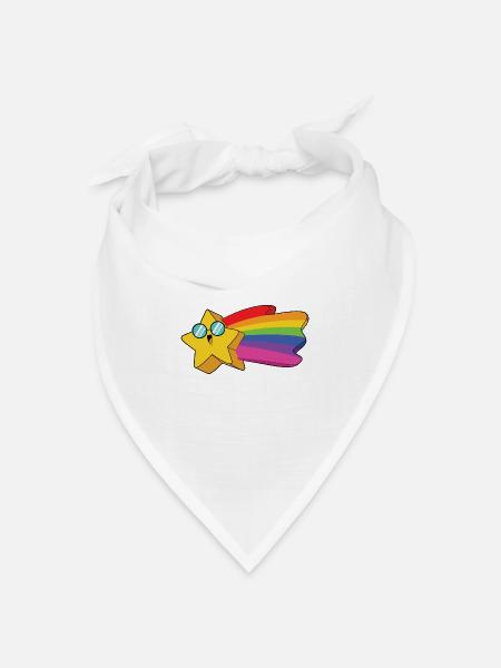 Stern Regenbogen - Bandana Dreieckstuch - Weiß
