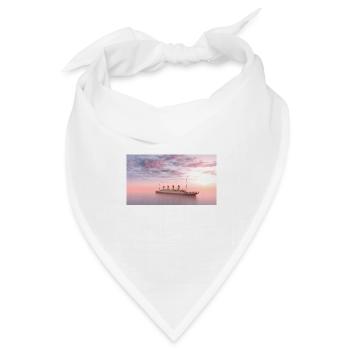 Historisches Passagierschiff Titanic auf hoher See - Bandana Dreieckstuch - Weiß - Vorne