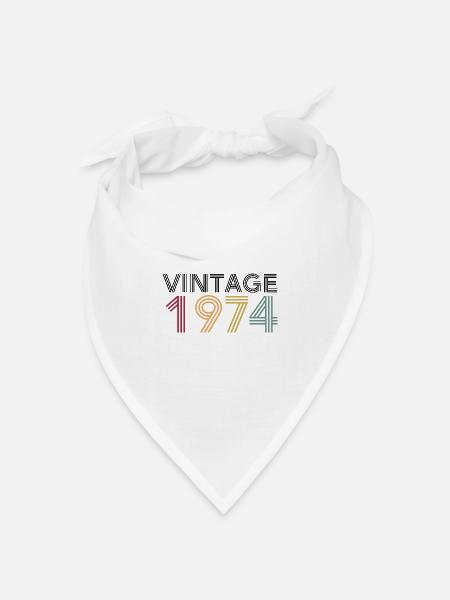 Jahrgang 1974 - Bandana Dreieckstuch - Weiß