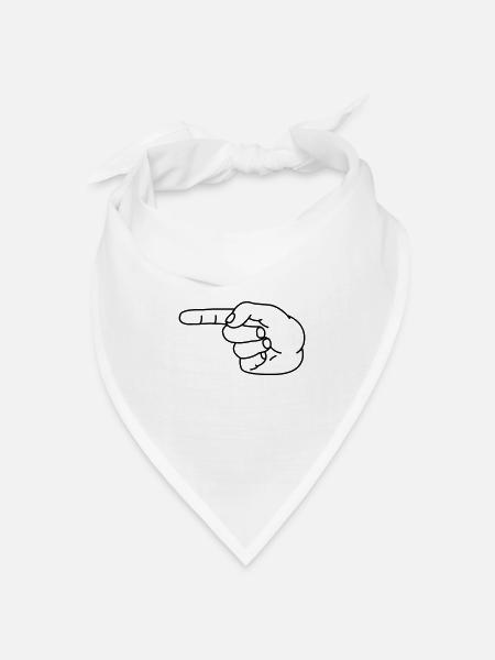 Zeigefinger - Bandana Dreieckstuch - Weiß