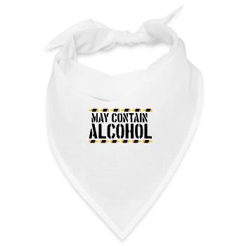 Spruch Kann Alkohol enthalten - Bandana Dreieckstuch - Weiß - Vorne
