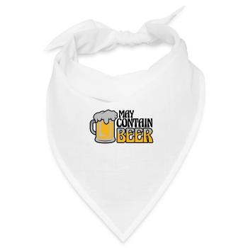 May Contain Beer Spruch - Bandana Dreieckstuch - Weiß - Vorne