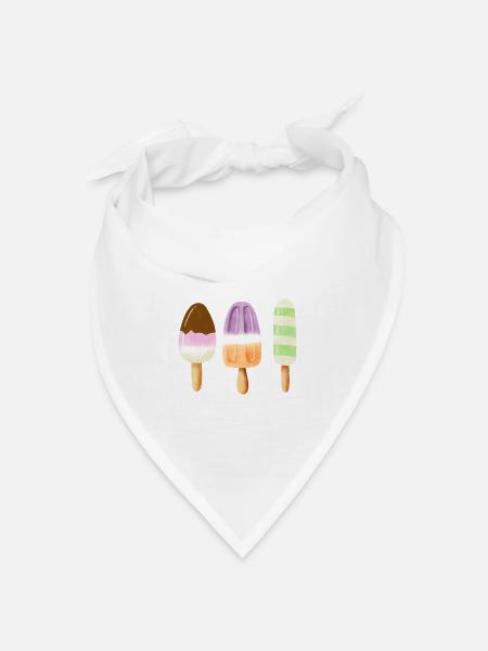 Eis am Stiel - Bandana Dreieckstuch - Weiß