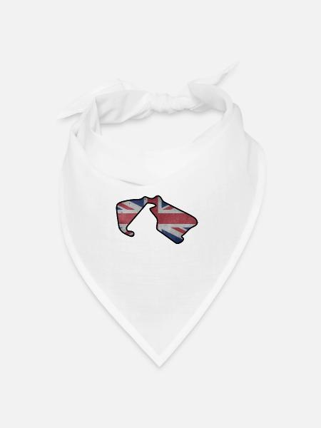 Großbritannien Rennstrecke mit Flagge - Bandana Dreieckstuch - Weiß