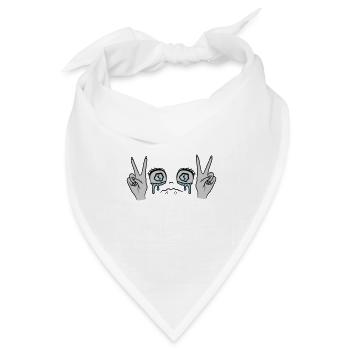 Weiblich Victory Handzeichen Mädchen - Bandana Dreieckstuch - Weiß - Vorne