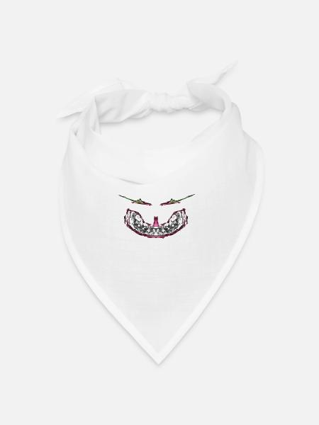Monstergesicht - Bandana Dreieckstuch - Weiß