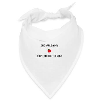 One Apple A Day 8-Bit - Bandana Dreieckstuch - Weiß - Vorne