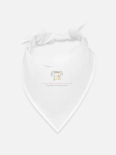 Wo ist der Weihnachtsmann und der Mistelzweig - Bandana Dreieckstuch - Weiß