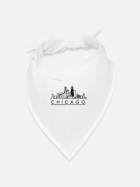 Chicago - Bandana Dreieckstuch - Weiß