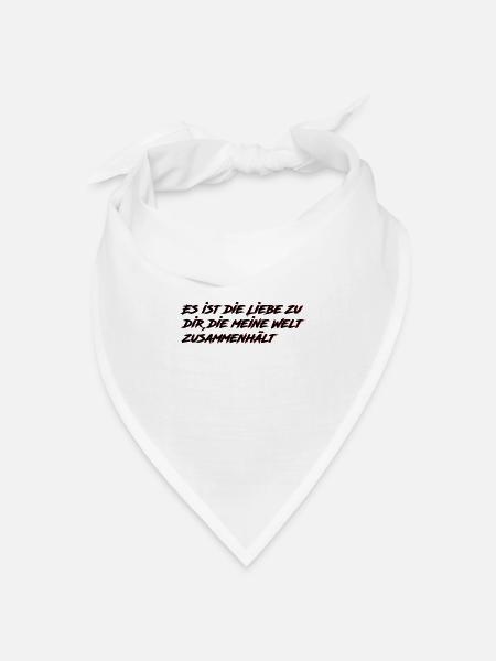 Liebes Spruch - Bandana Dreieckstuch - Weiß