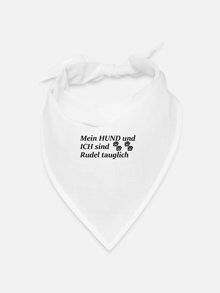 Teamplayer gibt es bei Zwei-und Vierbeinern. - Bandana Dreieckstuch - Weiß