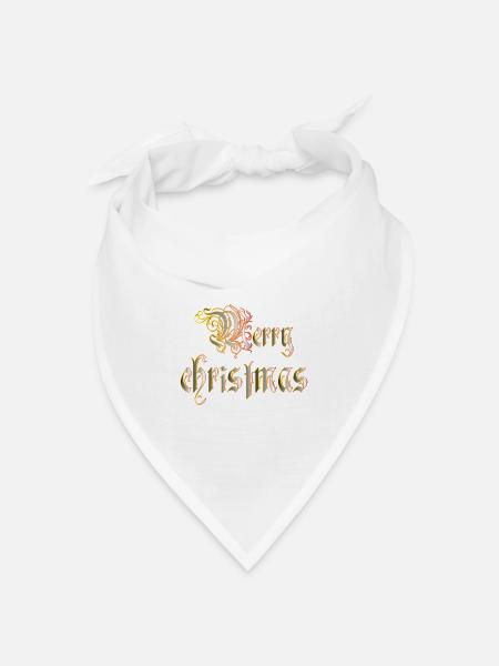 Weihnachtsinsel - Bandana Dreieckstuch - Weiß