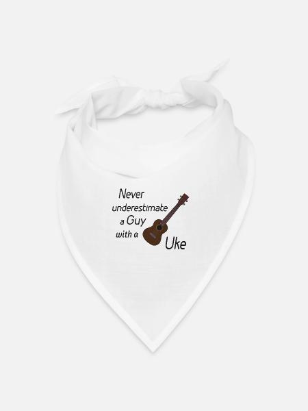 Never underestimate a guy with a Uke! schwarz - Bandana Dreieckstuch - Weiß