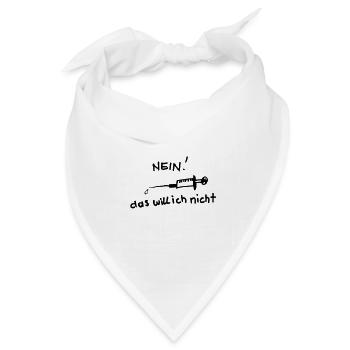 Impfung, nein danke - Bandana Dreieckstuch - Weiß - Vorne