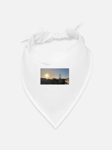Sonnenaufgang in Grömitz Ostsee - Bandana Dreieckstuch - Weiß