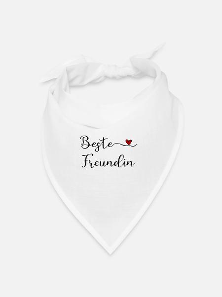 Beste Freundin - Bandana Dreieckstuch - Weiß