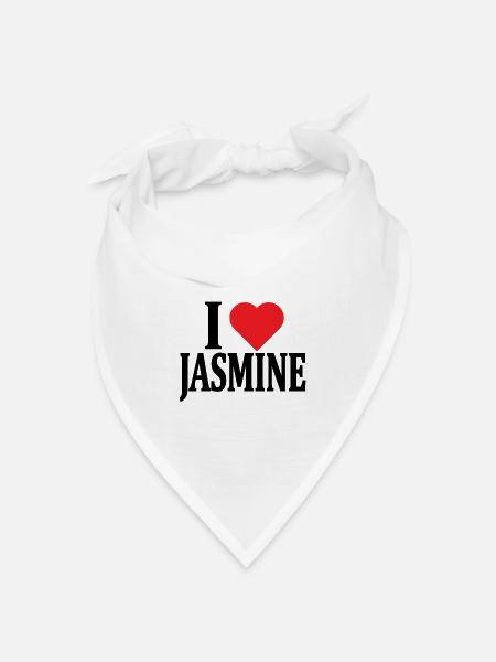T-Shirt Ich liebe Jasmin T-Shirt Geschenkidee - Bandana Dreieckstuch - Weiß