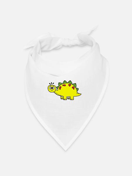 Dino - Bandana Dreieckstuch - Weiß