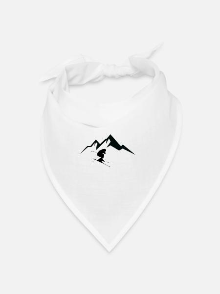 Skiing Ski fahren Ski Motiv für Schi Fahrer - Bandana Dreieckstuch - Weiß