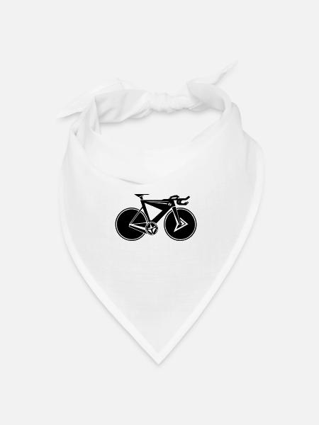 Rennrad, Geschenkidee für Fahrrad Freunde - Bandana Dreieckstuch - Weiß