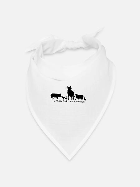 Vegan for the animals 5.0 - Bandana Dreieckstuch - Weiß