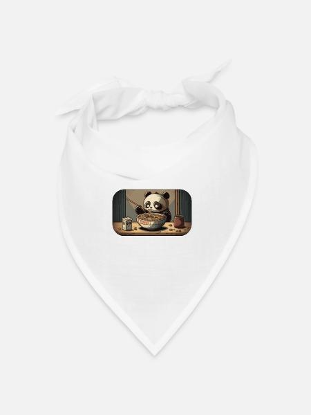 Panda Ramen Manga - Bandana Dreieckstuch - Weiß