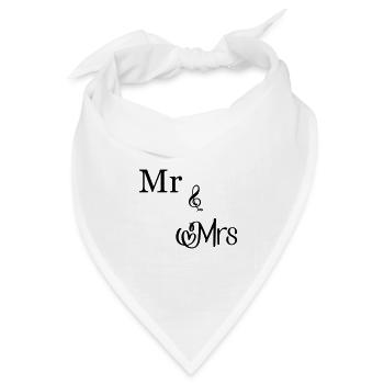 Mr and Mrs - Bandana Dreieckstuch - Weiß - Vorne