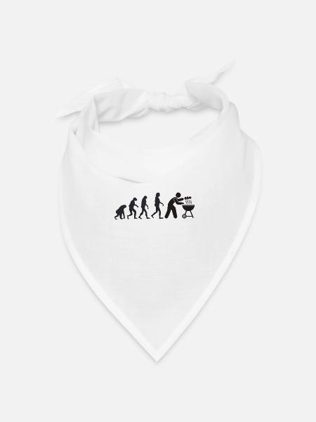 Grillen - Menschliche Evolution - Bandana Dreieckstuch - Weiß