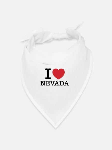 Ich liebe Nevada | Nevada | I Herz Nevada - Bandana Dreieckstuch - Weiß