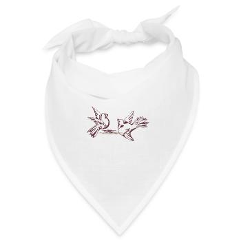 Vögel - Bandana Dreieckstuch - Weiß - Vorne