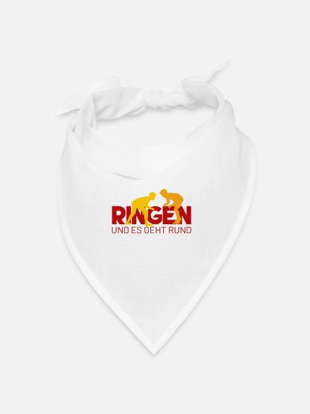RINGEN und es geht rund - Bandana Dreieckstuch - Weiß