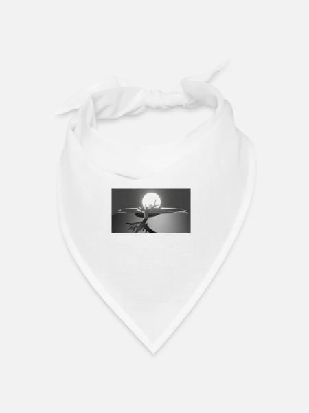 Sonne und Baum - Bandana Dreieckstuch - Weiß