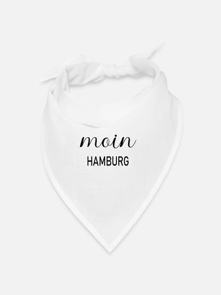Moin Hamburg - Bandana Dreieckstuch - Weiß