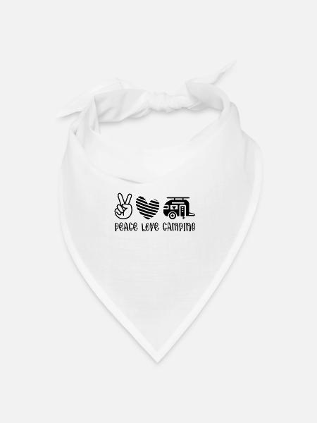 Peace Love Camping - Bandana Dreieckstuch - Weiß