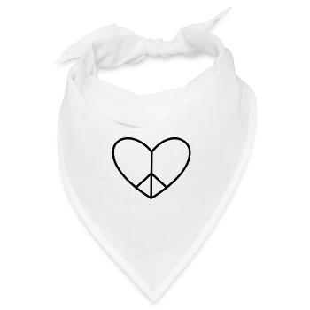 Friede im Herzen - Bandana Dreieckstuch - Weiß - Vorne