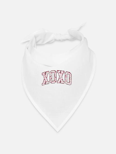 XOXO Herz Retro Design Liebe - Bandana Dreieckstuch - Weiß