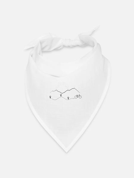 Fahrrad und Berge Minimalistisch - Bandana Dreieckstuch - Weiß