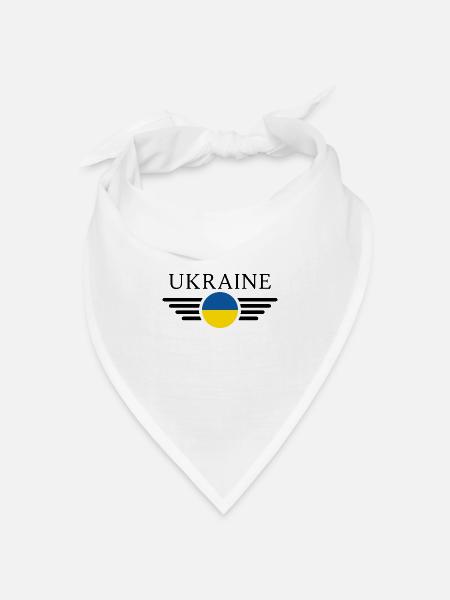 Ukraine Eleganz T-Shirt - Bandana Dreieckstuch - Weiß