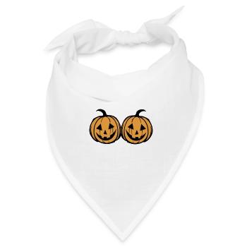 kürbis gesicht - Bandana Dreieckstuch - Weiß - Vorne